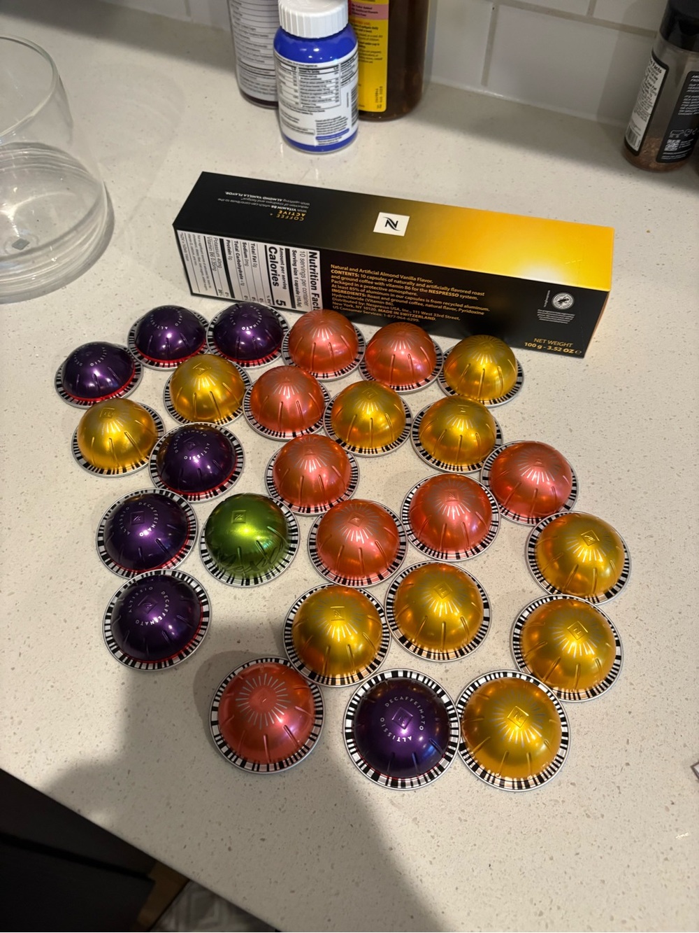Nespresso Metallic Coffee Capsules - Gold, Purple, Orange, Green